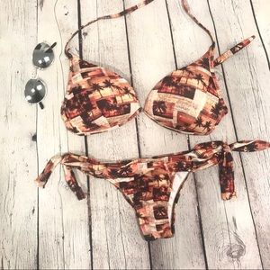 Brazilian Bikini Palm Trees Bikini Set